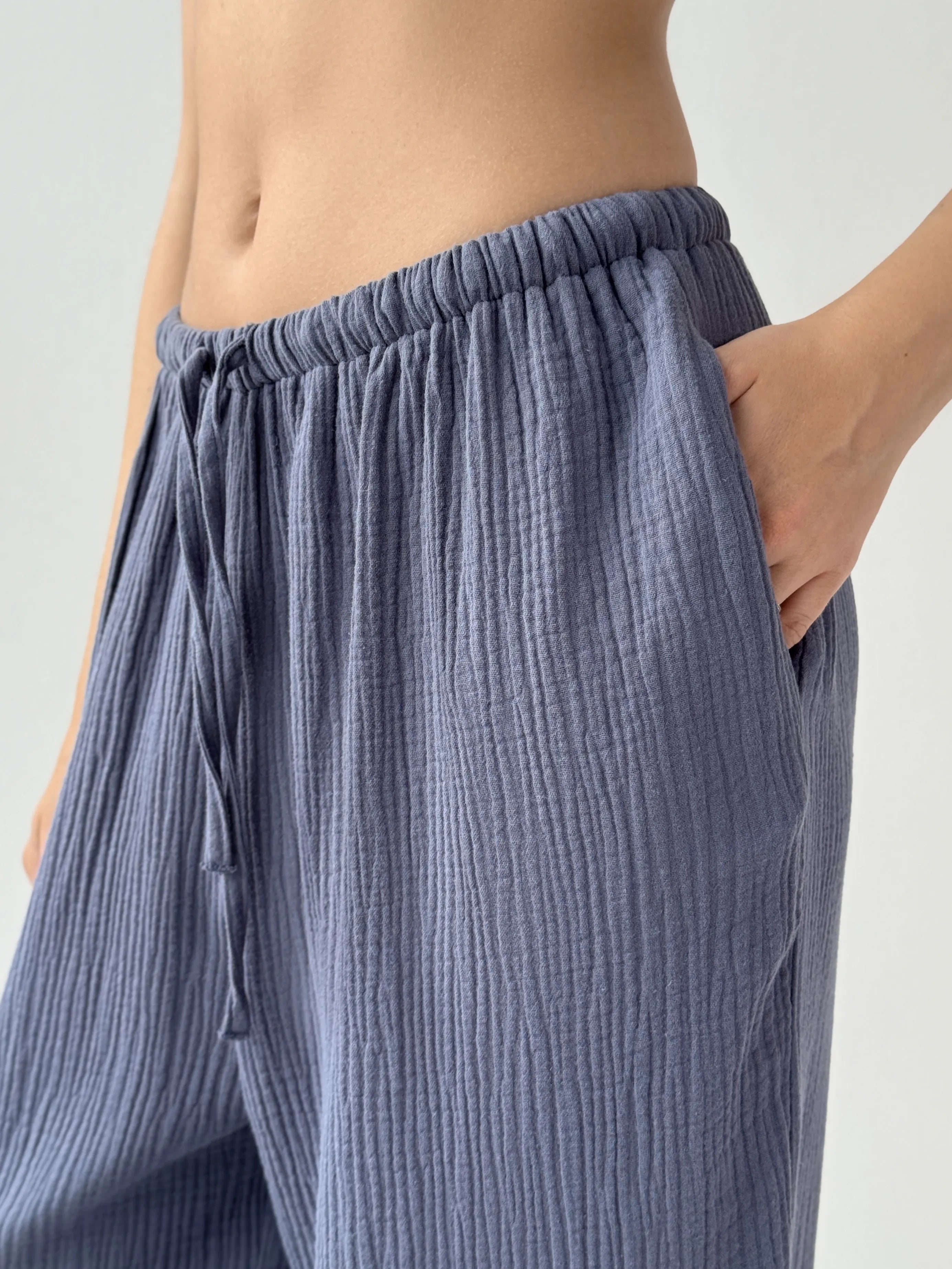 Muslin Pants Mono Harem Pants blue 2-sl