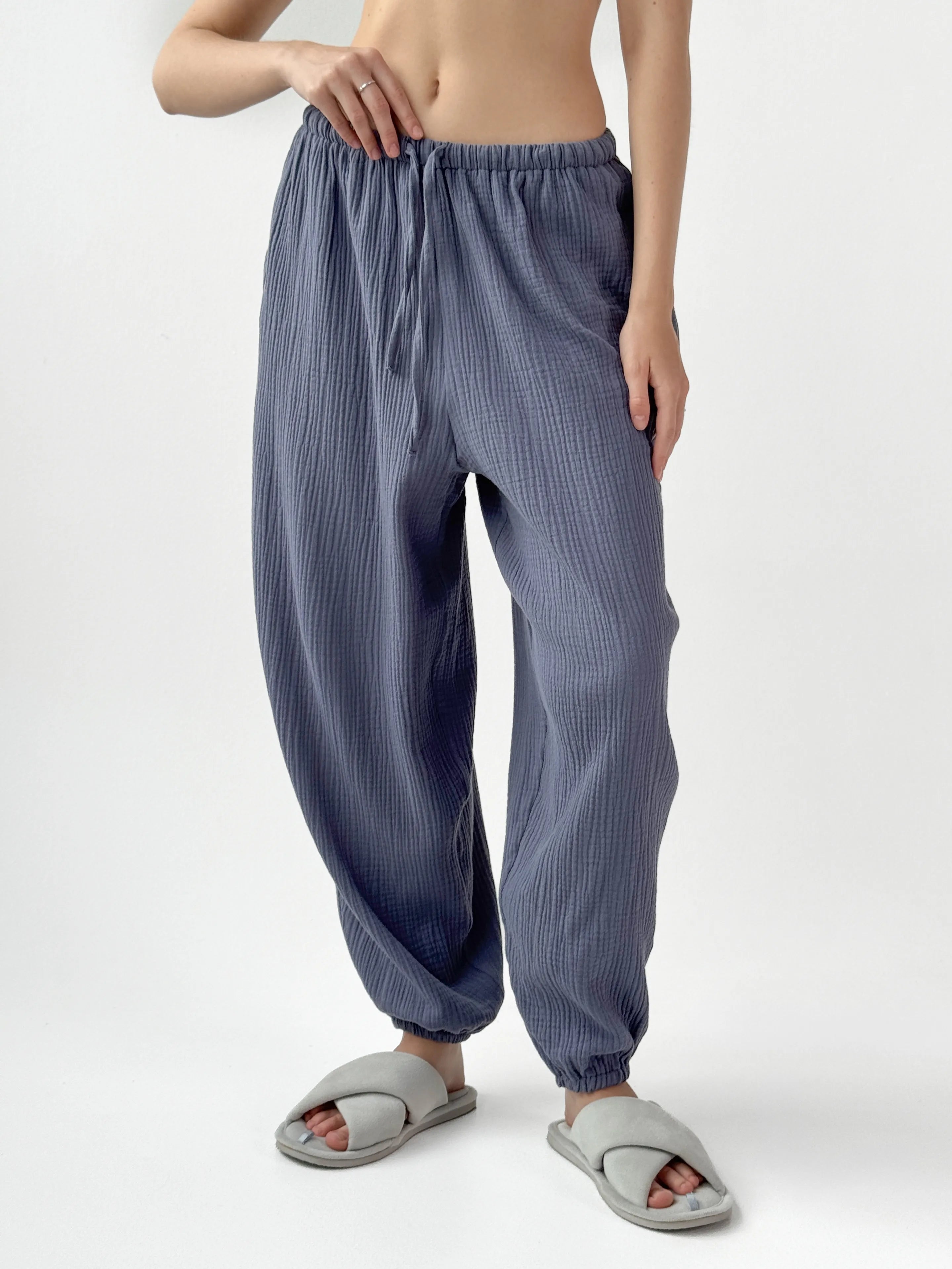 Muslin Pants Mono Harem Pants blue 2-sl