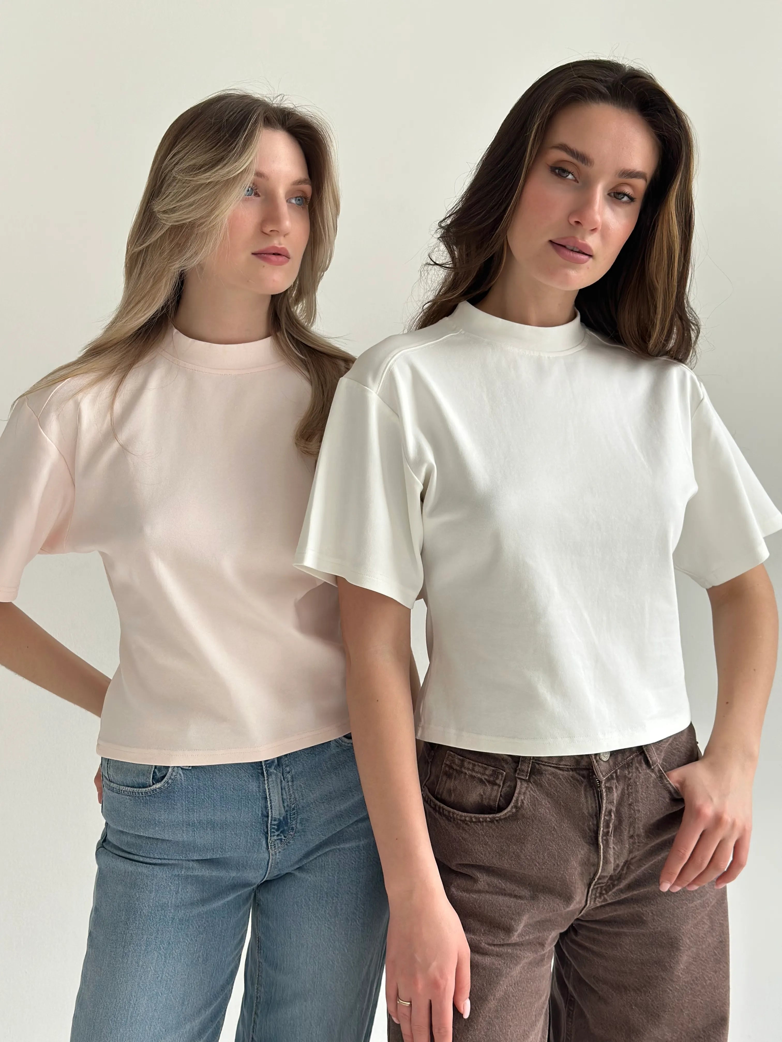 Fitted cotton T-shirt, white