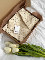 Flannel pajama set milk peas
