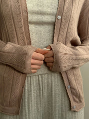 Cotton cardigan with buttons powder blue