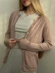 Cotton cardigan with buttons powder blue