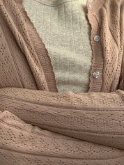Cotton cardigan with buttons powder blue