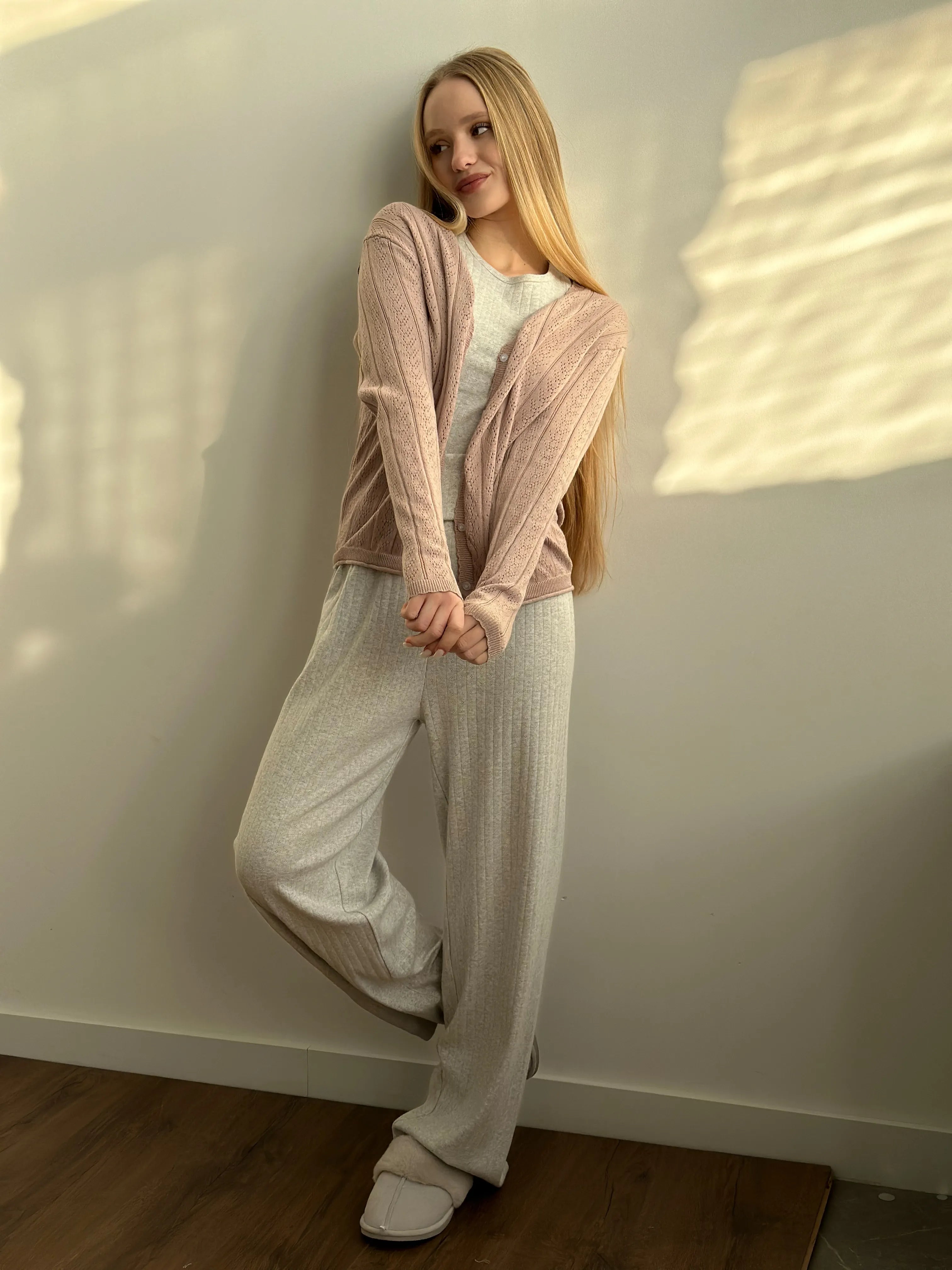 Cotton cardigan with buttons powder blue