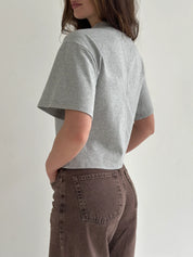 Fitted cotton T-shirt, gray