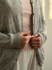 Cotton cardigan with buttons gray