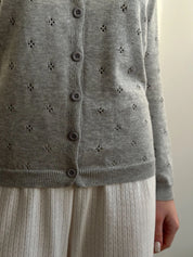 Cotton cardigan with buttons gray