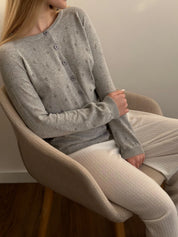 Cotton cardigan with buttons gray