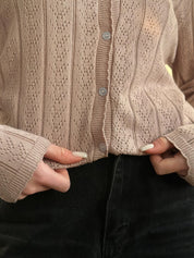 Cotton cardigan with buttons powder blue