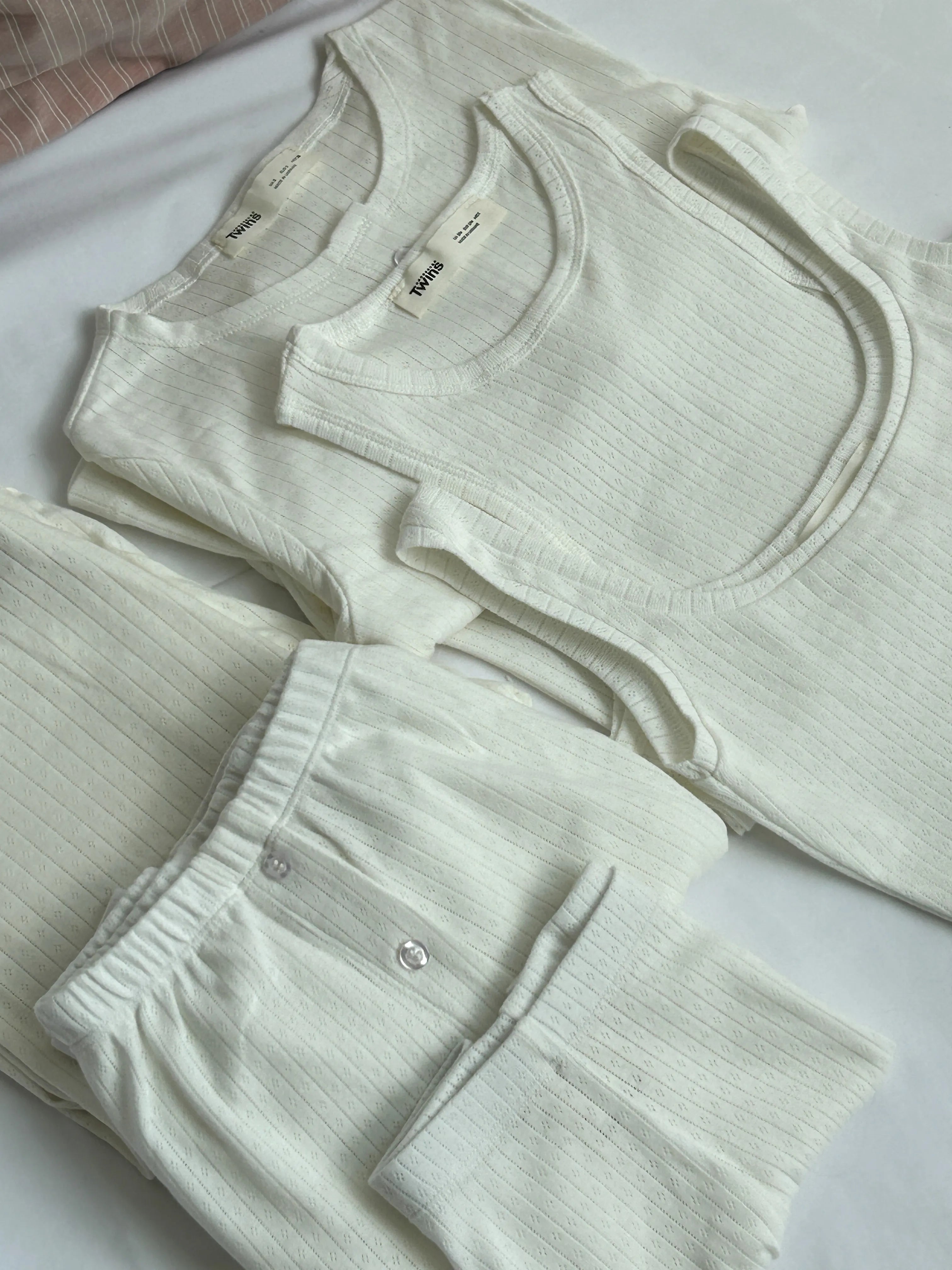 Ribbed shorts milky