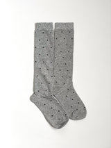 Cotton socks black polka dots on gray