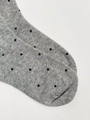 Cotton socks black polka dots on gray