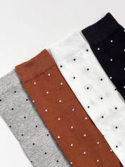 Cotton socks black polka dots on white