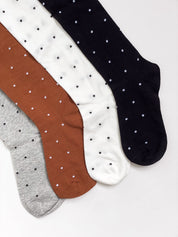 Cotton socks black polka dots on gray