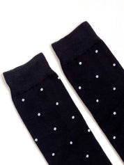 Cotton socks white polka dots on black