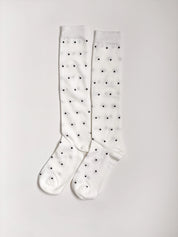 Cotton socks black polka dots on white