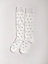 Cotton socks black polka dots on white