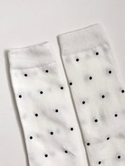 Cotton socks black polka dots on white