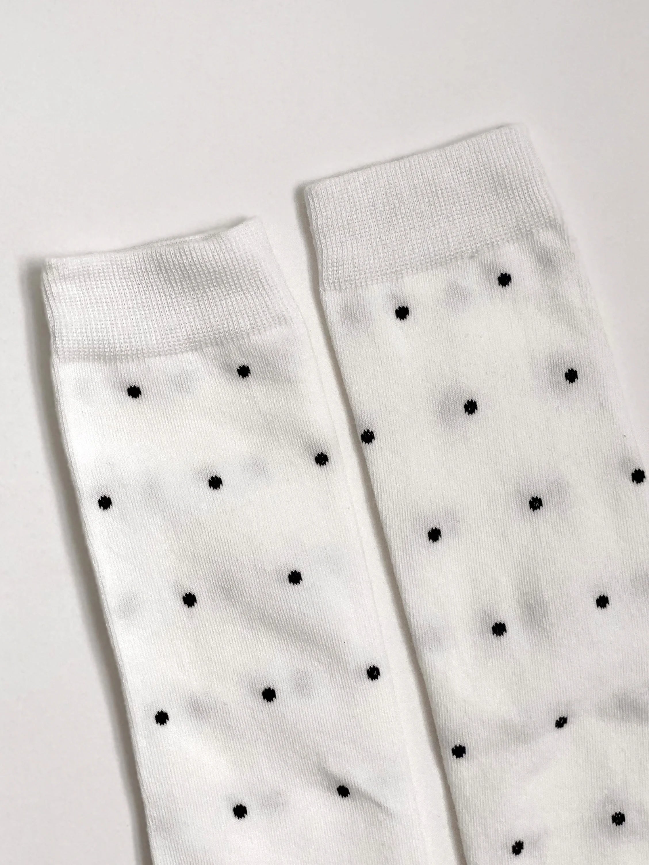 Cotton socks black polka dots on white