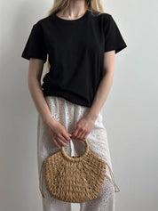 T-shirt Black knit
