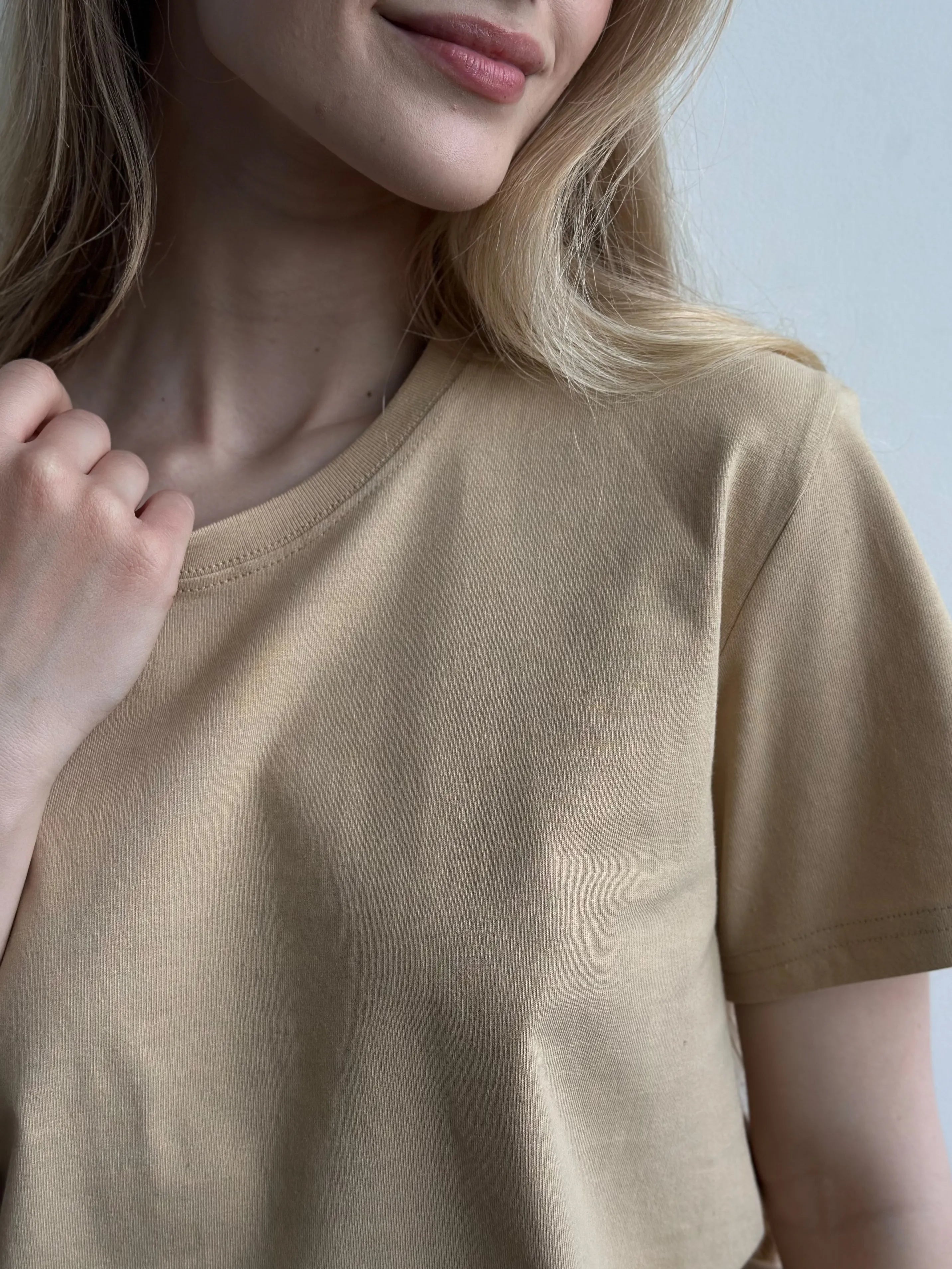T-shirt Beige knit