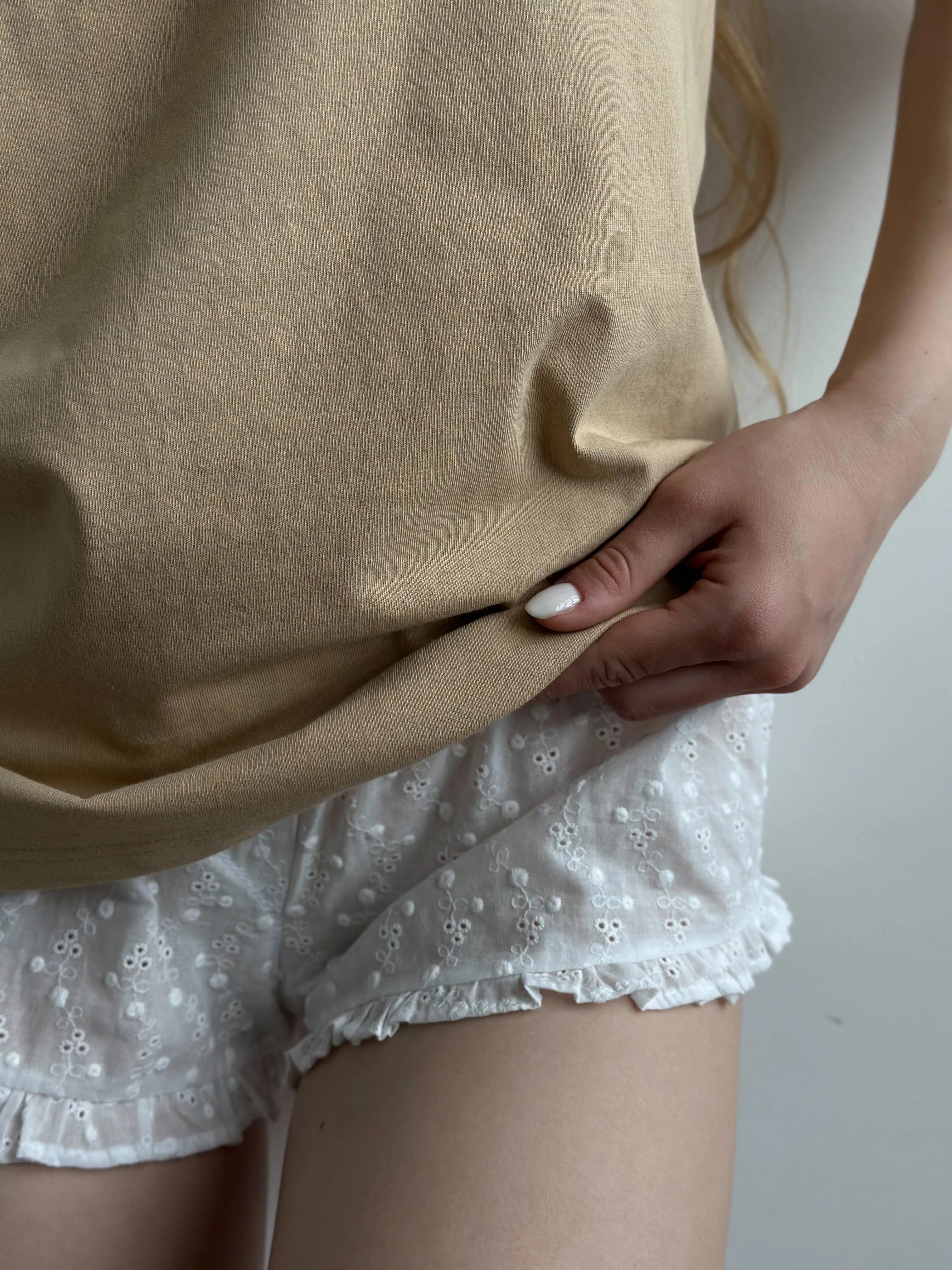 T-shirt Beige knit