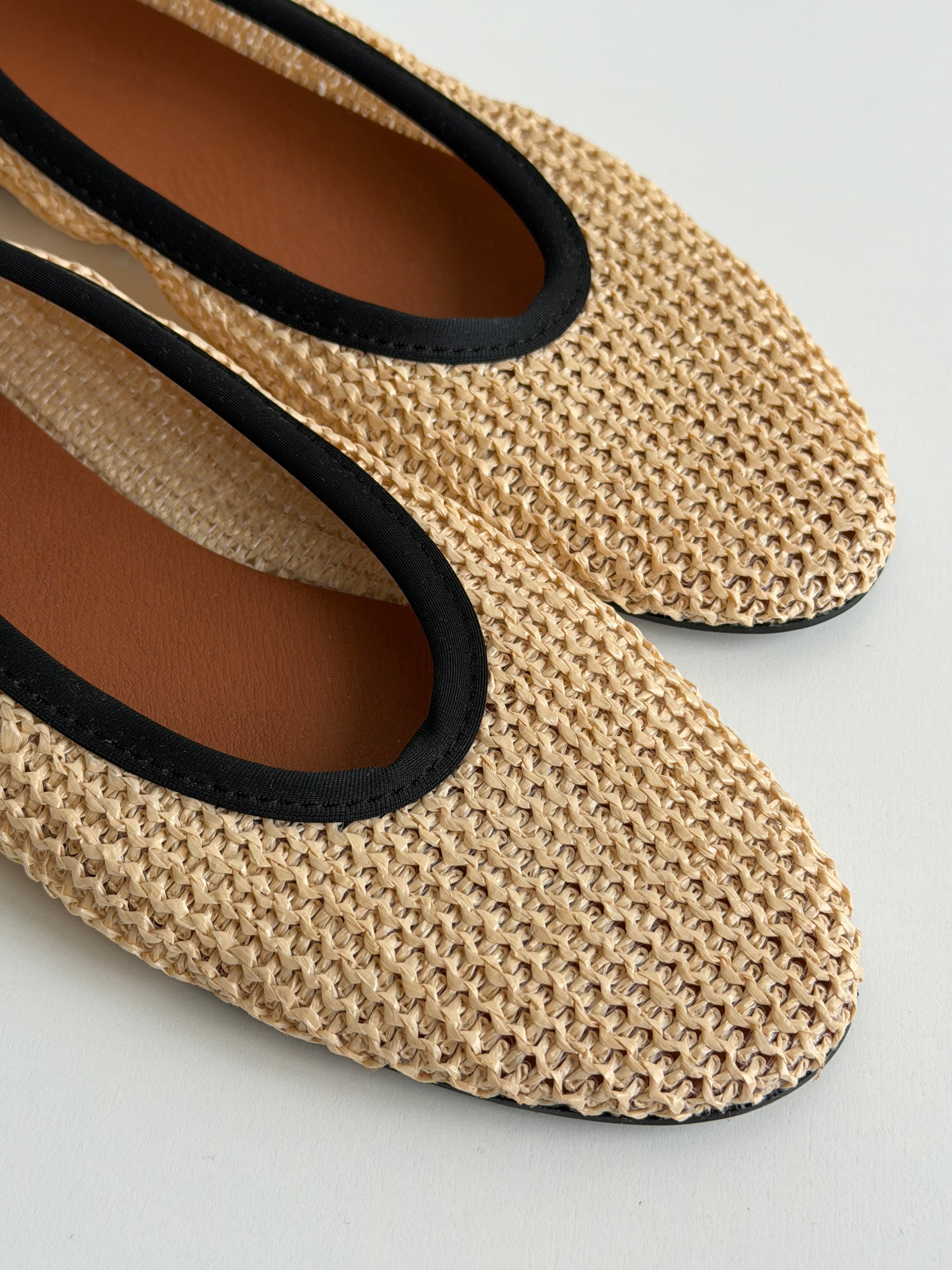 Shoes Ballet flats for women, matting, woven milk PVC
