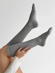 Gray melange knee-high socks