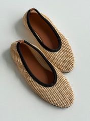 Shoes Ballet flats for women, matting, woven milk PVC