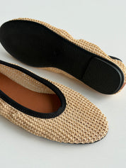 Shoes Ballet flats for women, matting, woven milk PVC