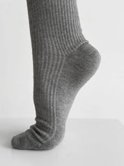 Gray melange knee-high socks