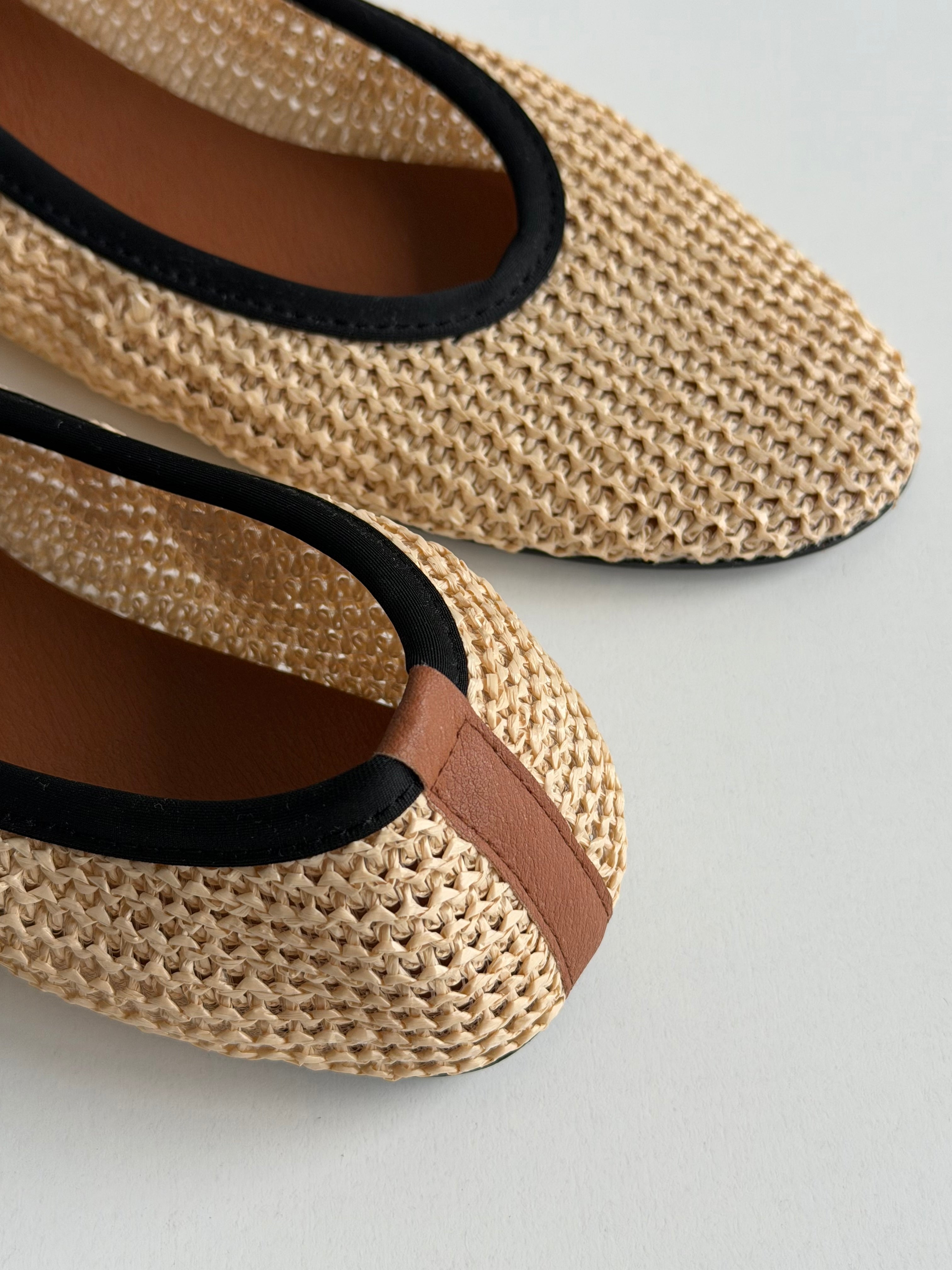 Shoes Ballet flats for women, matting, woven milk PVC