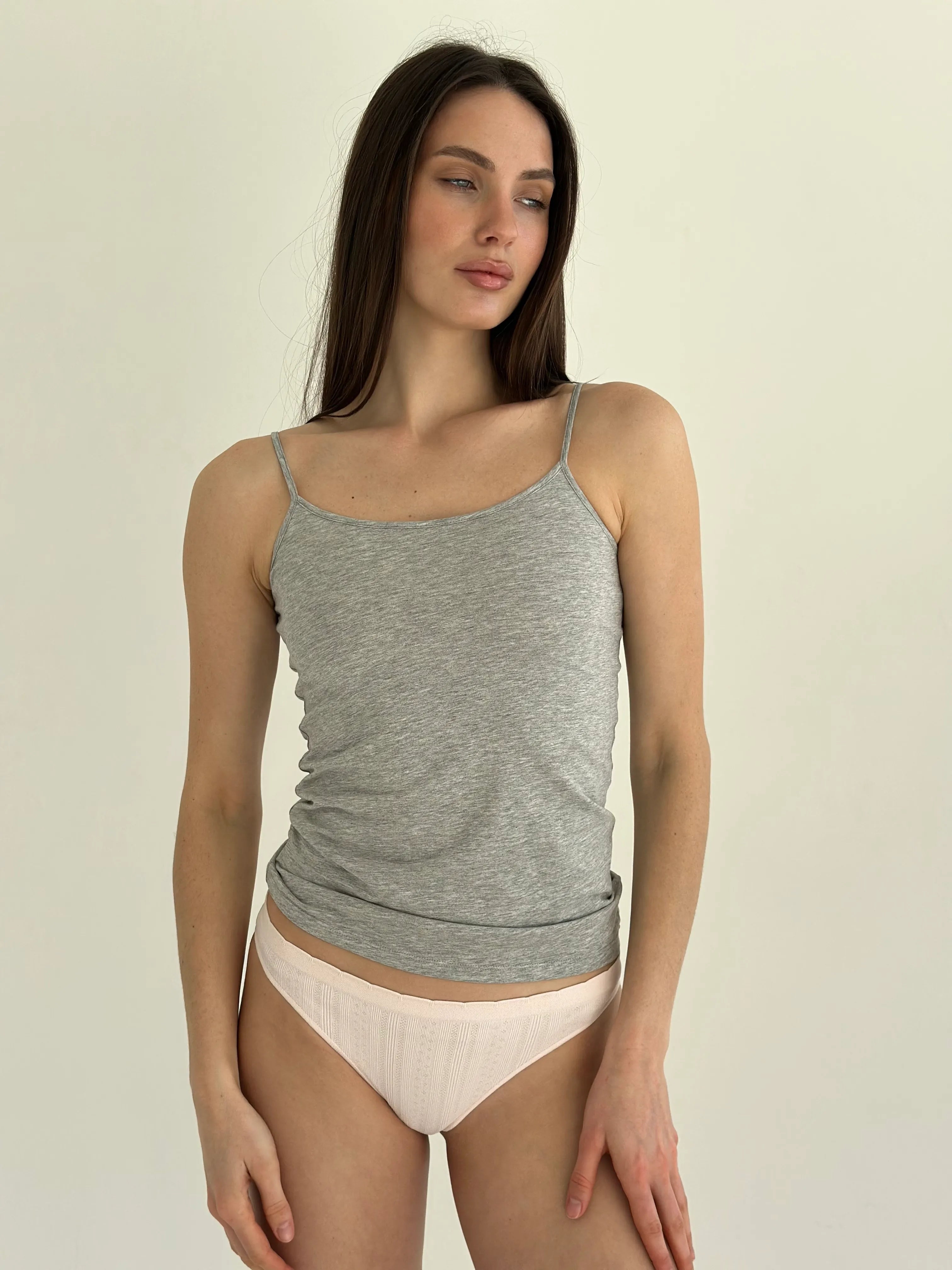 Basic gray-colored underwear T-shirt