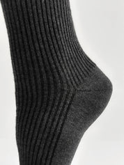 Dark grey melange knee-high socks