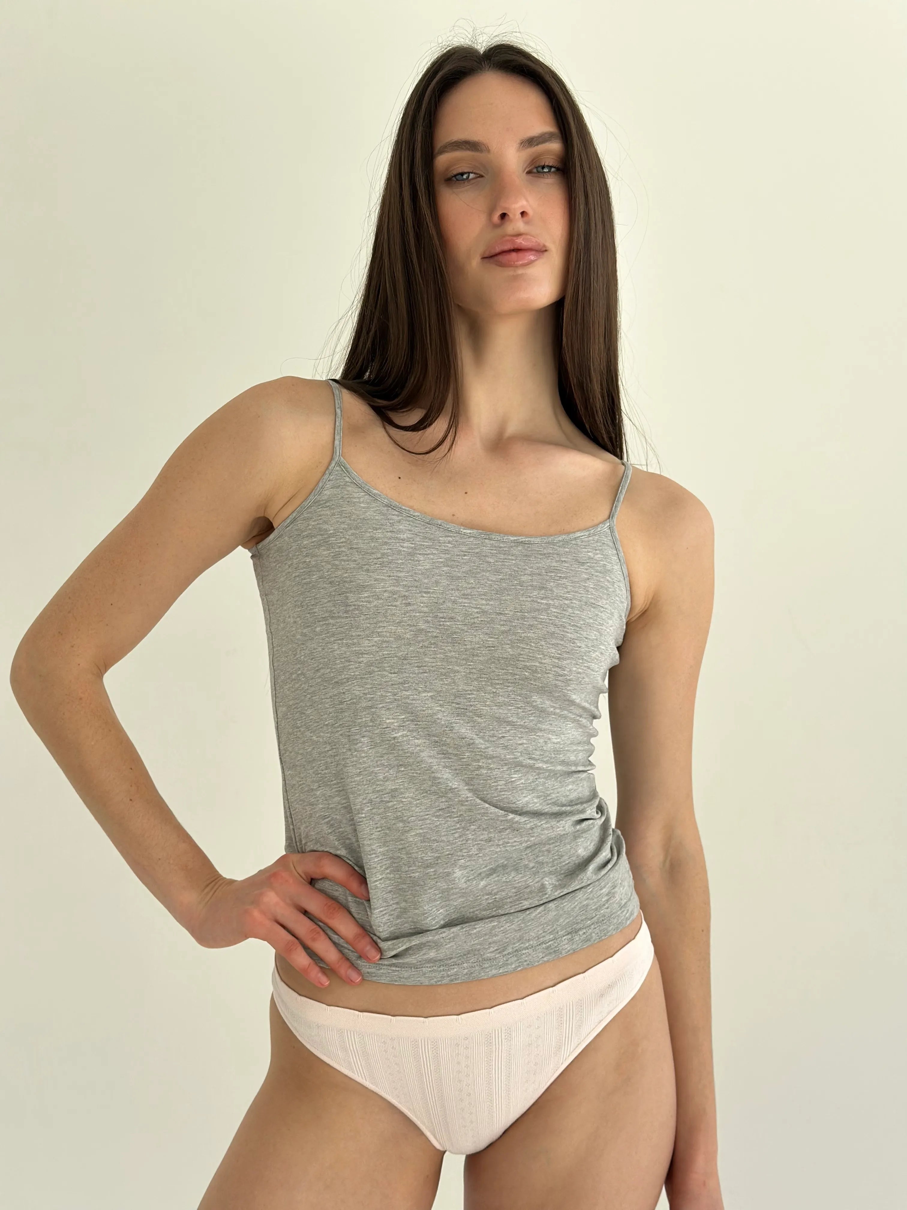 Basic gray-colored underwear T-shirt