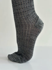 High lurex leggings black