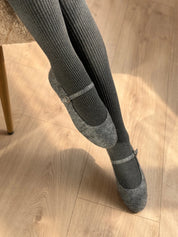 Women's ribbed tights gray