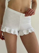 Ribana shorts with ruffles white