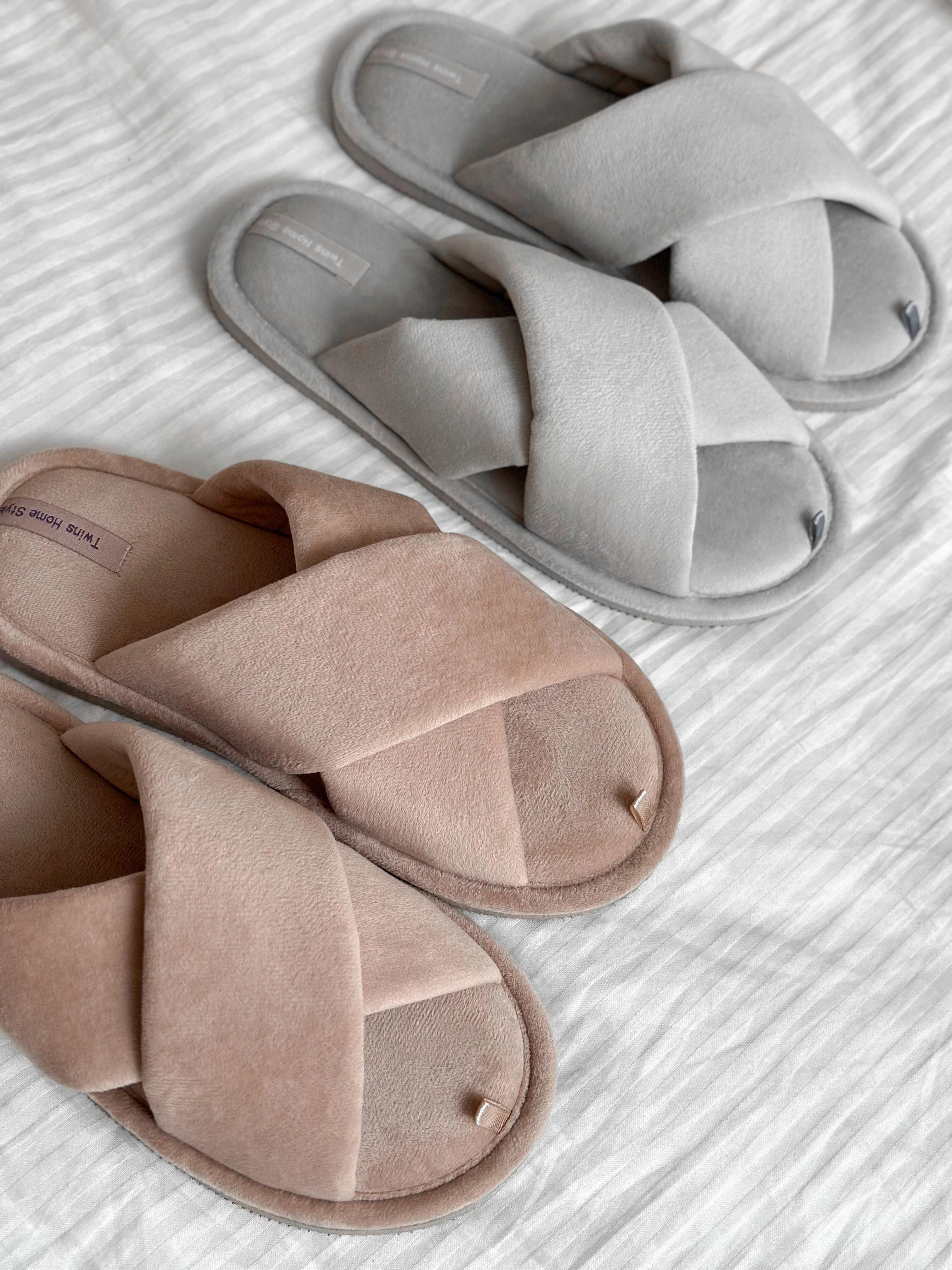 Women's slippers HS-VL velour Latte