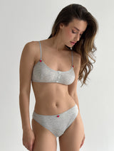 Lingerie Top Light Gray Ribbed