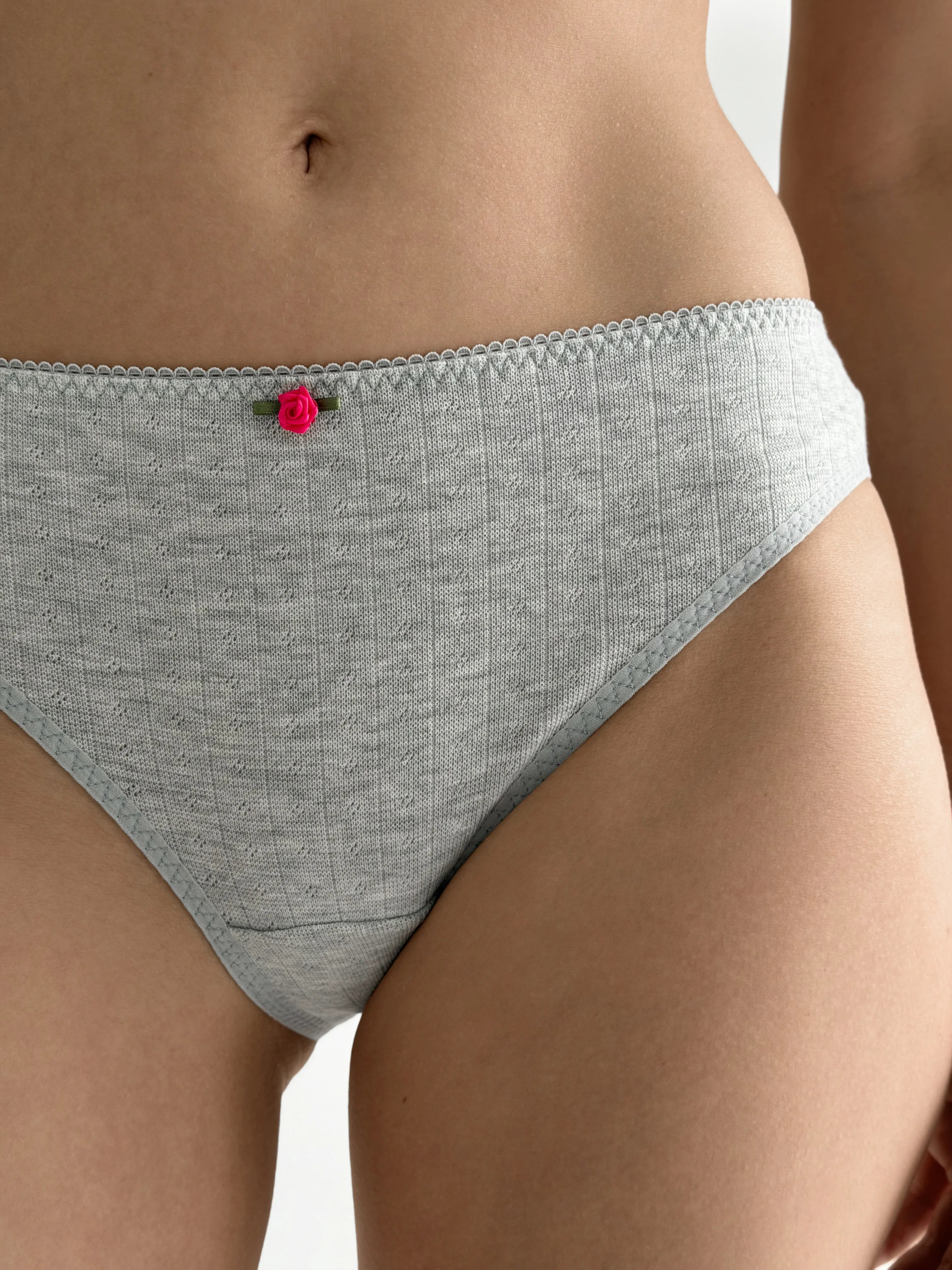 Lingerie Slips Light Gray Ribbed