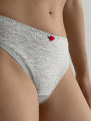Lingerie Slips Light Gray Ribbed