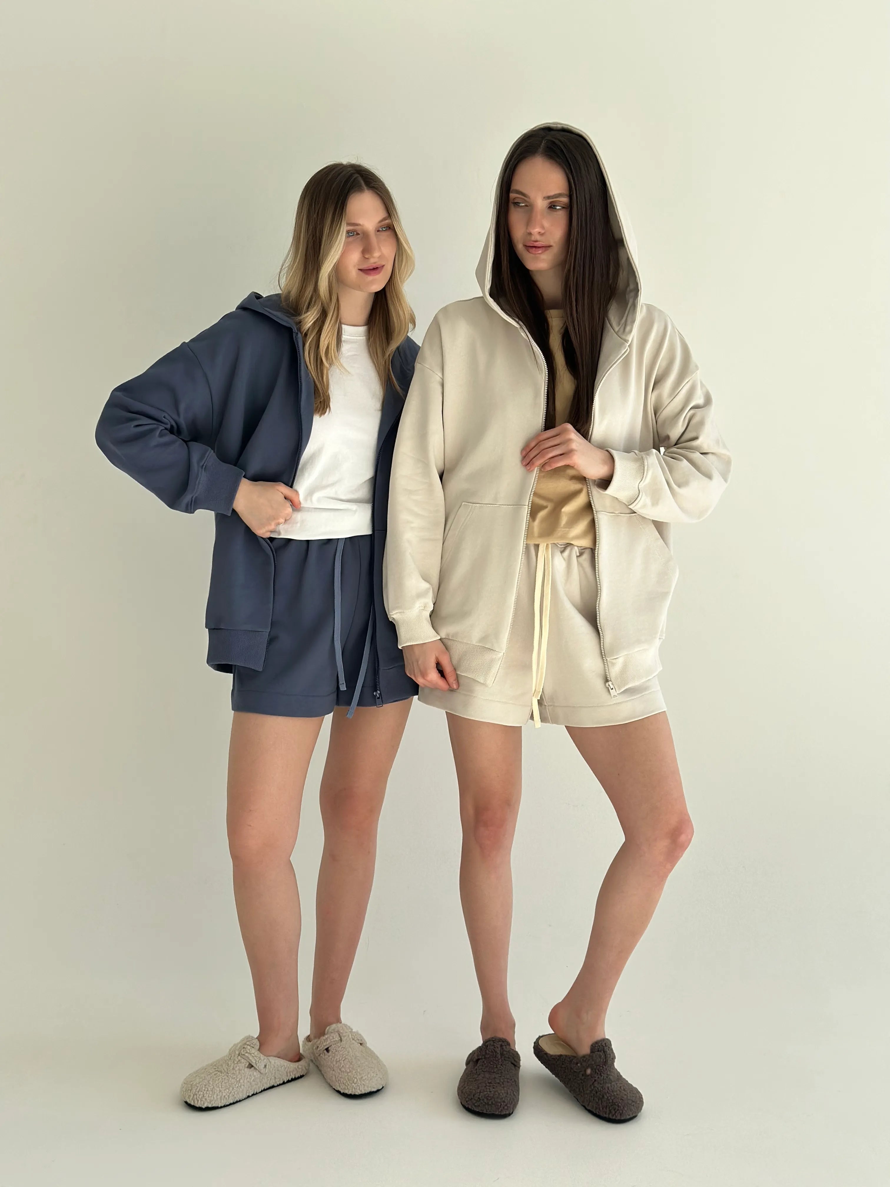 Cotton Shorts knitwear 3-thread beige