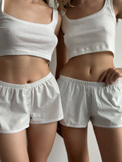 Mono cotton shorts white