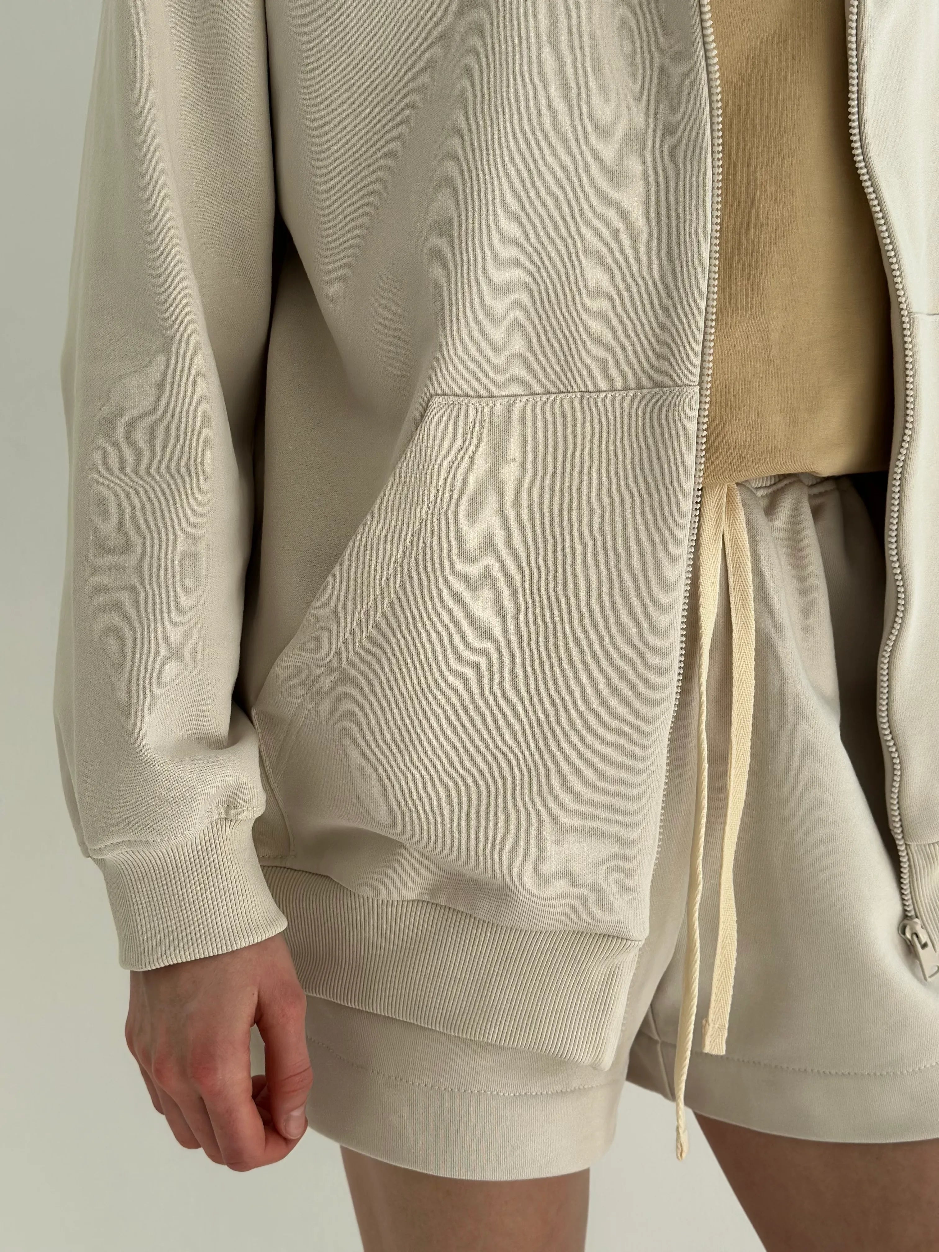 Cotton Shorts knitwear 3-thread beige