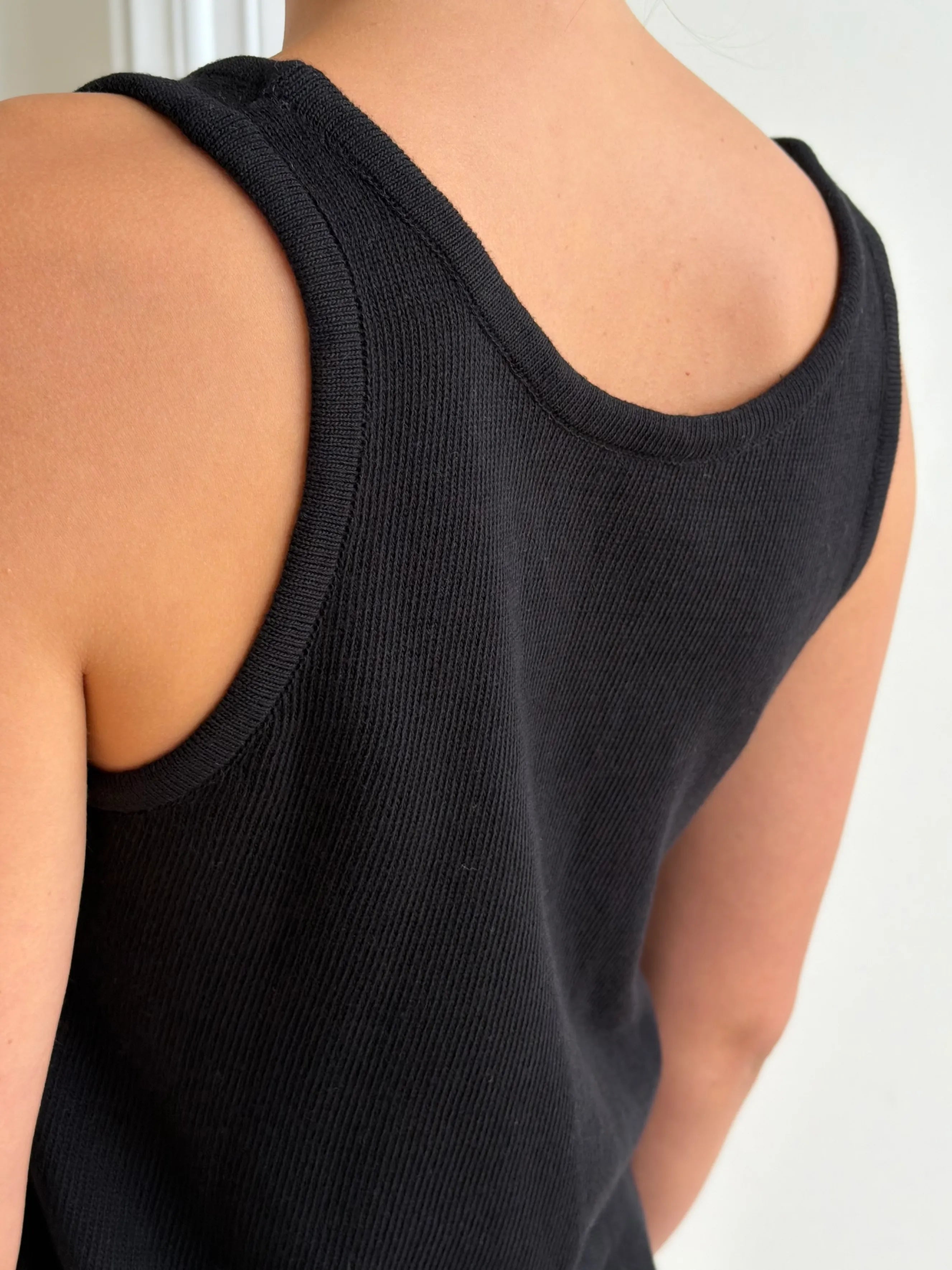 Knitted mini dress, black