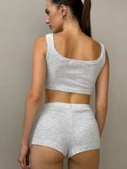 Ribbed top mini gray