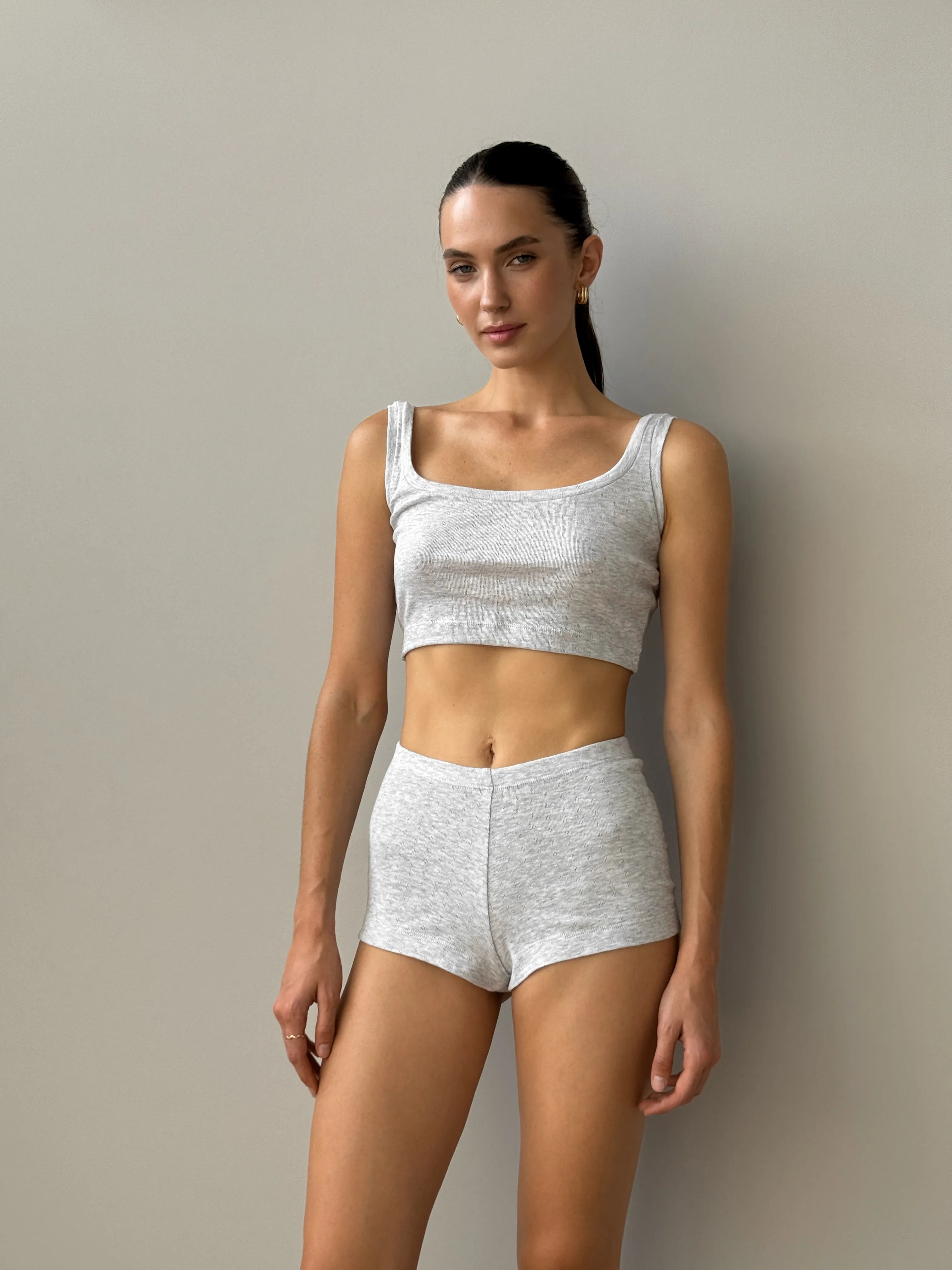 Ribbed top mini gray