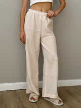 Mono stripe pants beige