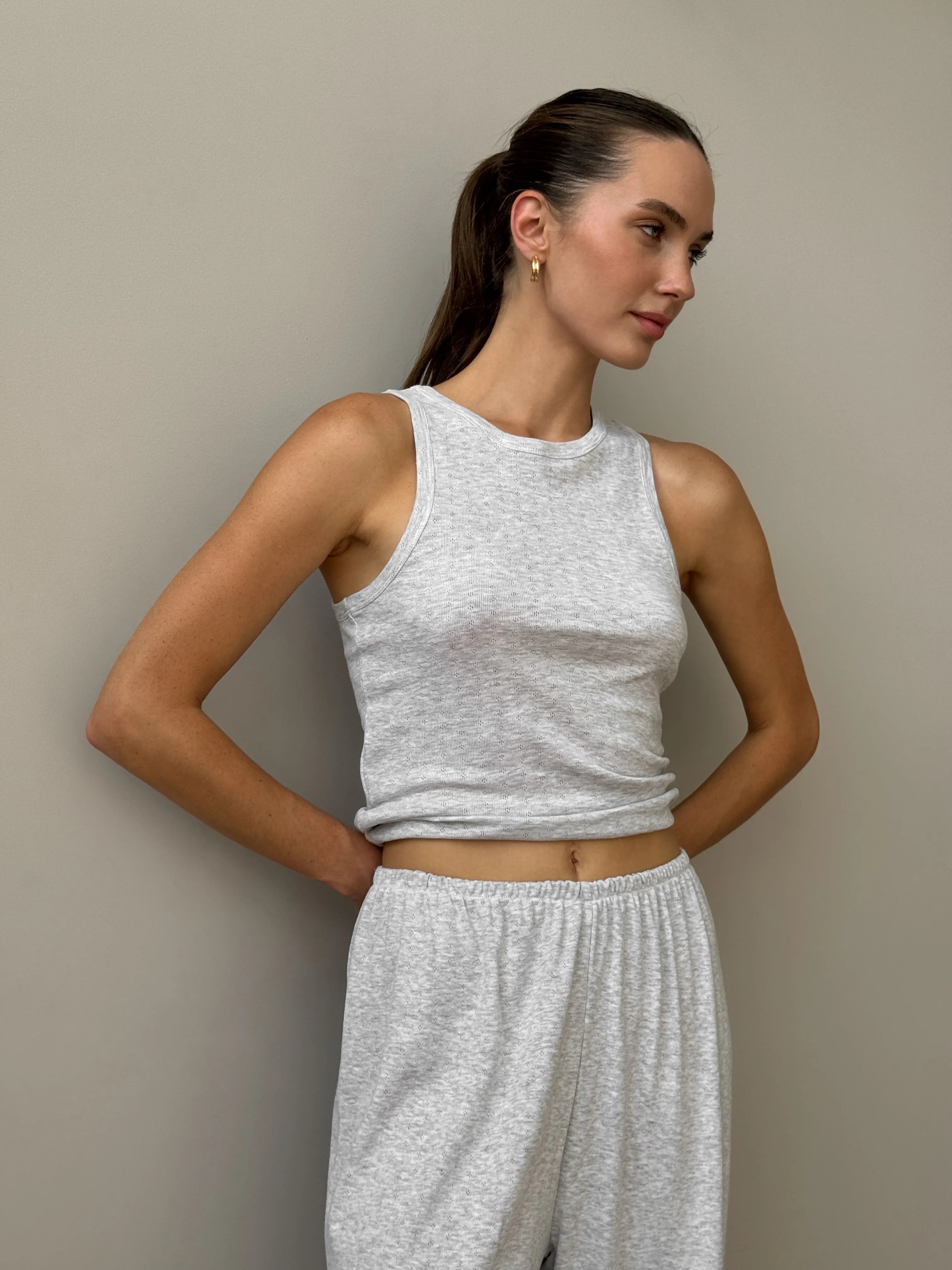 Gray Ribbed T-Shirt